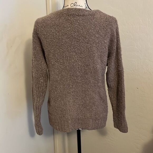 Anthropologie Sleeping On Snow Brown Fuzzy Style Pullover Sweater - Picture 3 of 10